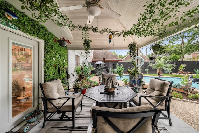sunroom with wooden ceiling