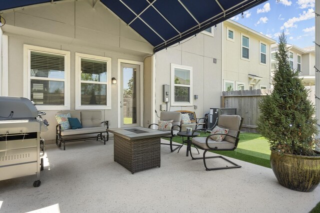 9904 Smokehouse Silo Ln, Houston, TX 77080 - view of patio / terrace featuring outdoor lounge area and grilling area