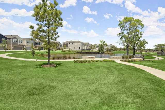 9904 Smokehouse Silo Ln, Houston, TX 77080 - view of community featuring a residential view, a lawn, and a water view