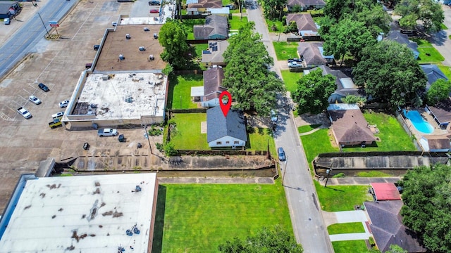 bird's eye view with a residential view