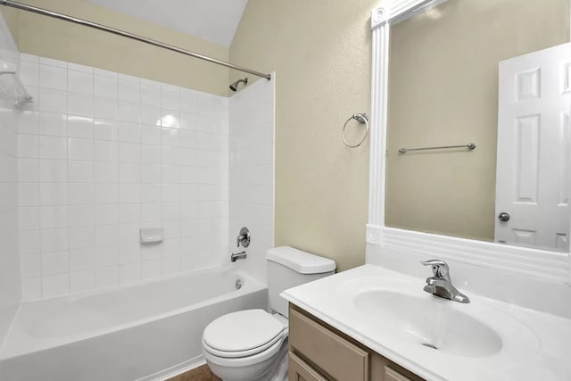 6315 Bain Dr, Missouri City, TX 77459 - bathroom featuring toilet,  shower combination, and vanity