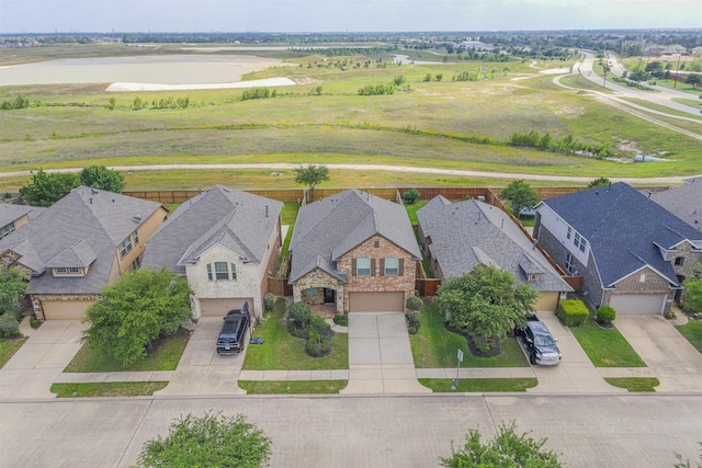 aerial view with a residential view