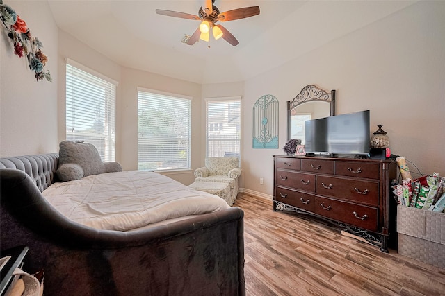 26210 Seminole Hill Ln, Katy, TX 77494 - bedroom featuring light wood-type flooring, baseboards, and ceiling fan