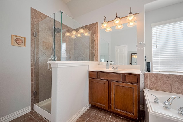 26210 Seminole Hill Ln, Katy, TX 77494 - full bathroom with vanity, tile patterned floors, and healthy amount of natural light