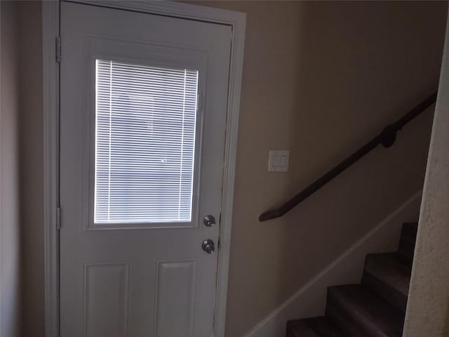 doorway featuring stairs