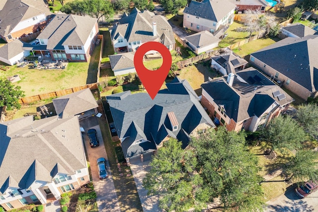 drone / aerial view featuring a residential view