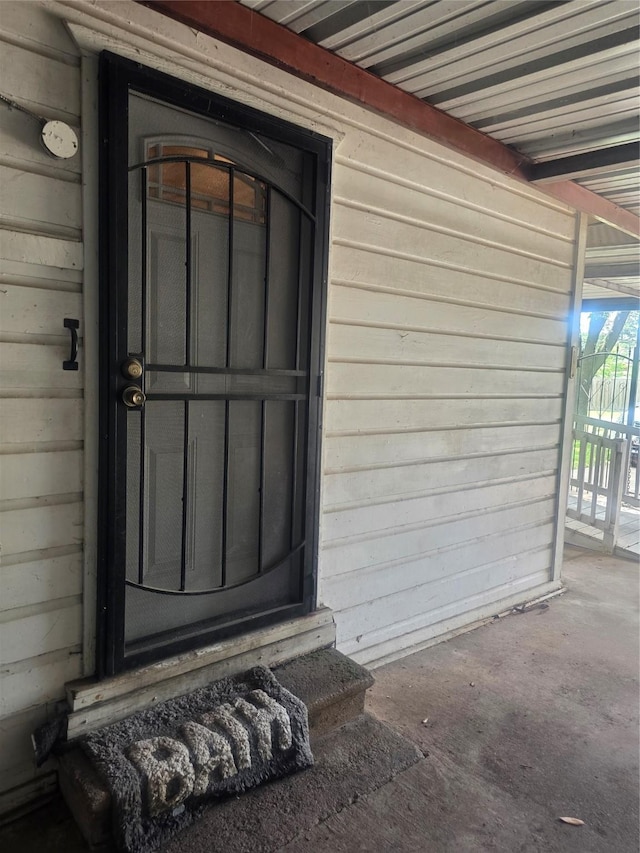 view of exterior entry