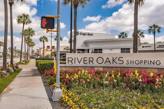 view of community sign