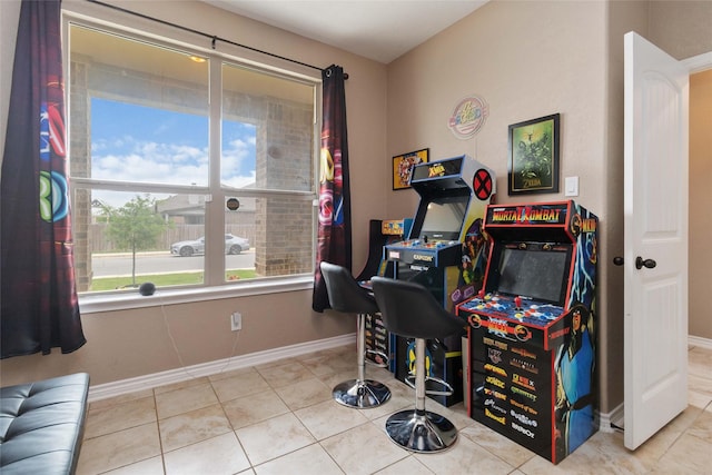 tiled office space with baseboards
