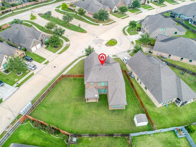 aerial view with a residential view