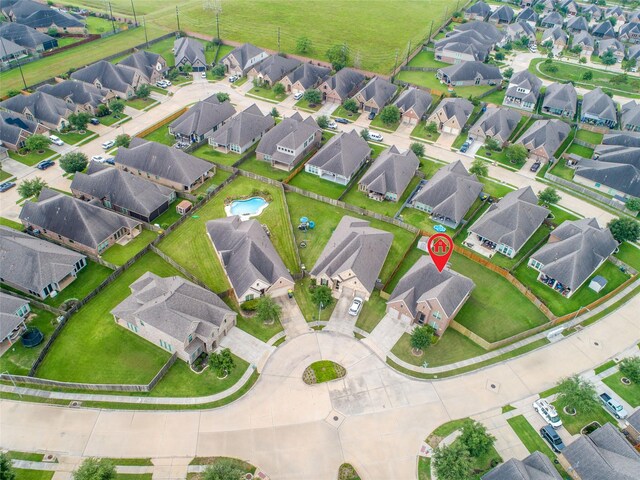 aerial view featuring a residential view