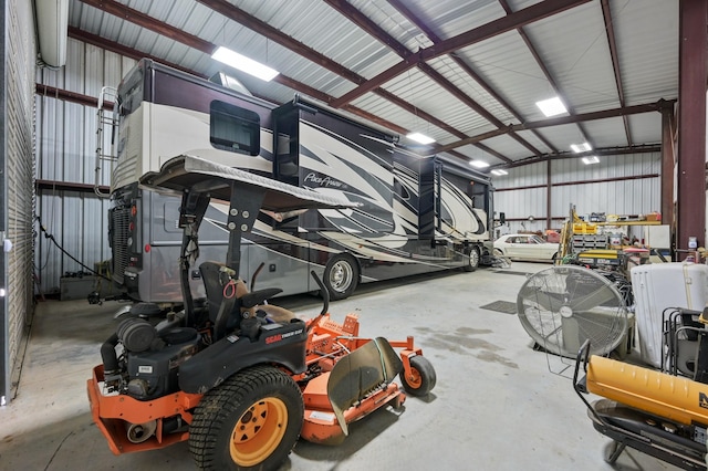 garage featuring metal wall