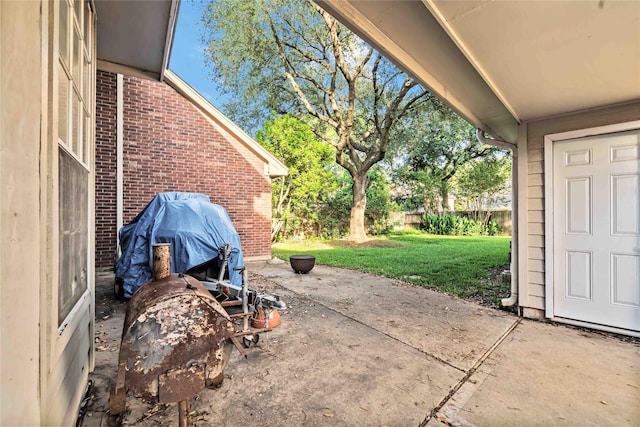 view of patio with grilling area