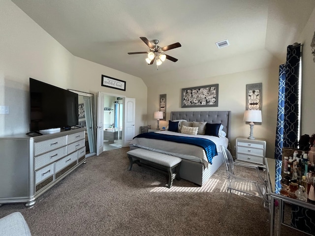 12813 Narrow Cove Dr, Texas City, TX 77568 - bedroom featuring carpet flooring, ensuite bathroom, and a ceiling fan