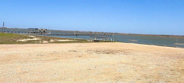 water view with a boat dock