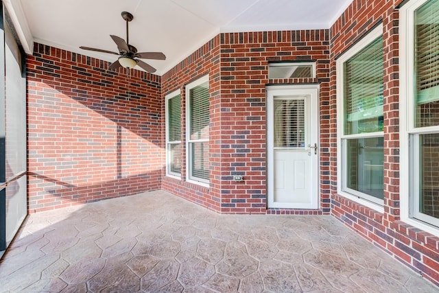 view of patio / terrace with ceiling fan