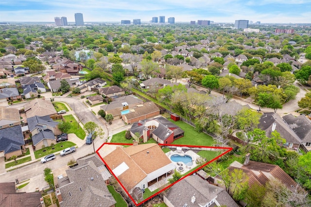 14123 Hillvale Dr, Houston, TX 77077 - aerial view featuring a view of city and a residential view