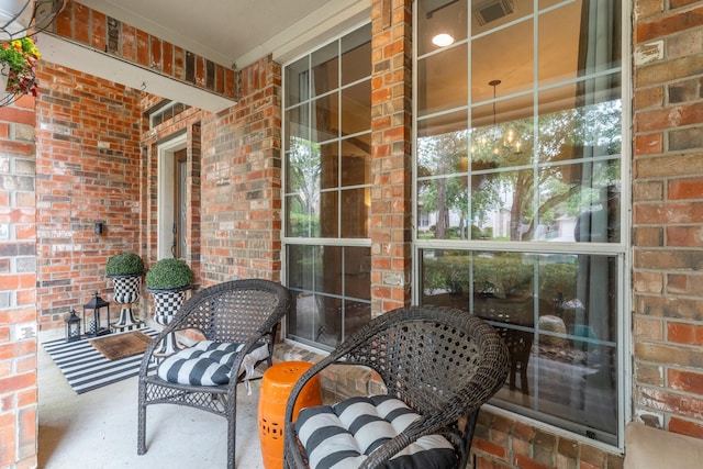 view of patio / terrace with visible vents and covered porch