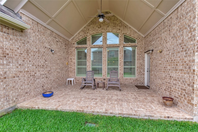 view of patio / terrace with ceiling fan