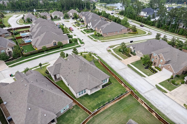 aerial view with a residential view