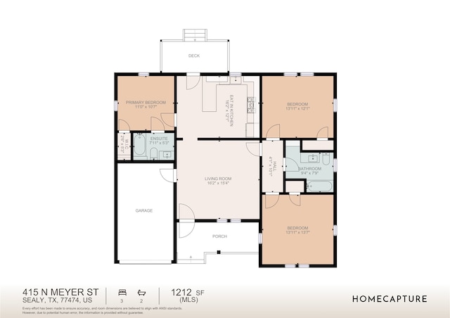 415 N Meyer St, Sealy, TX 77474 - plan