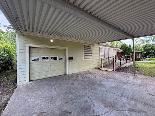 exterior space featuring an attached carport
