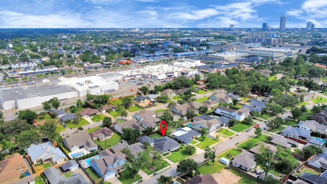 aerial view with a city view