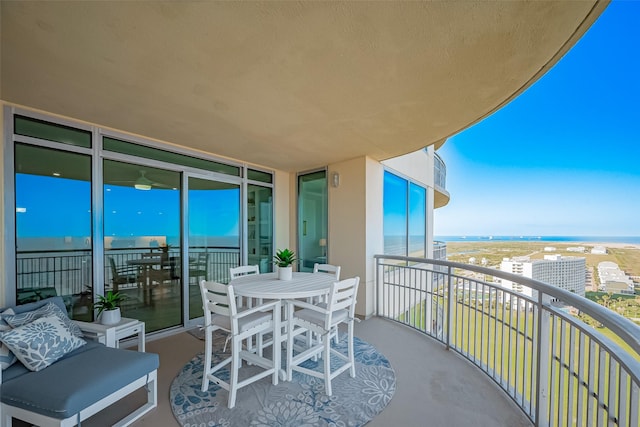 balcony with a water view
