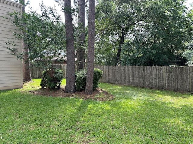 view of yard featuring a fenced backyard