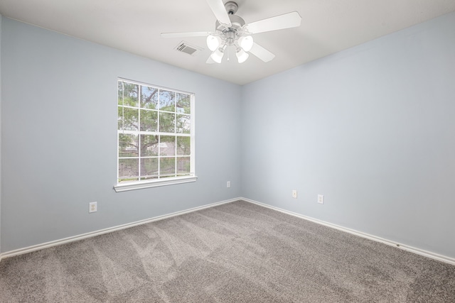 1811 Salt Valley Dr, Katy, TX 77493 - carpeted empty room featuring a ceiling fan, baseboards, and visible vents