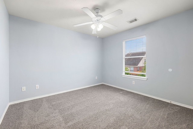 1811 Salt Valley Dr, Katy, TX 77493 - carpeted empty room with baseboards, a ceiling fan, and visible vents
