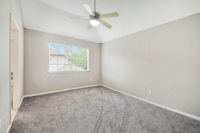 14010 Lakewood Crossing Blvd, Houston, TX 77070 - carpeted spare room featuring baseboards, ceiling fan, and vaulted ceiling
