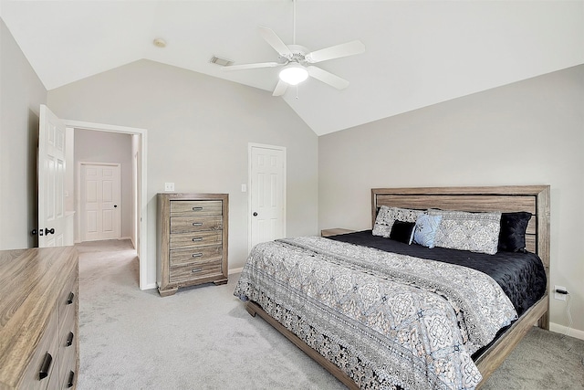 14010 Lakewood Crossing Blvd, Houston, TX 77070 - bedroom with light carpet, vaulted ceiling, and visible vents