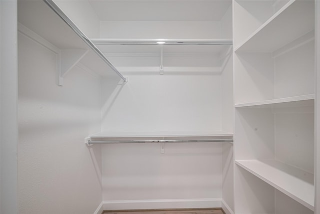 walk in closet featuring wood finished floors
