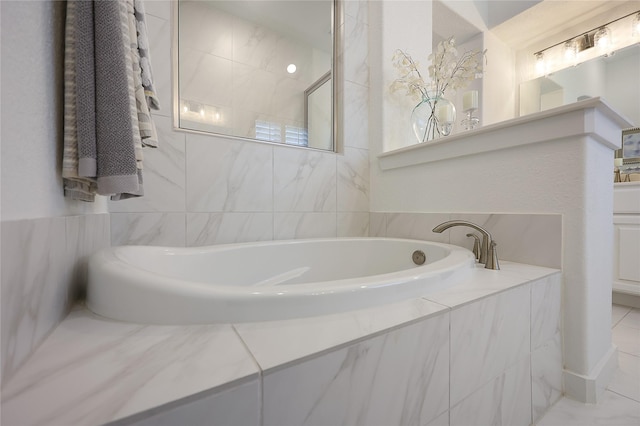 bathroom featuring a garden tub