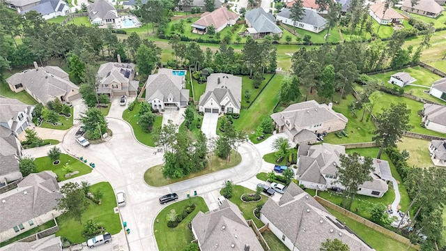 aerial view with a residential view