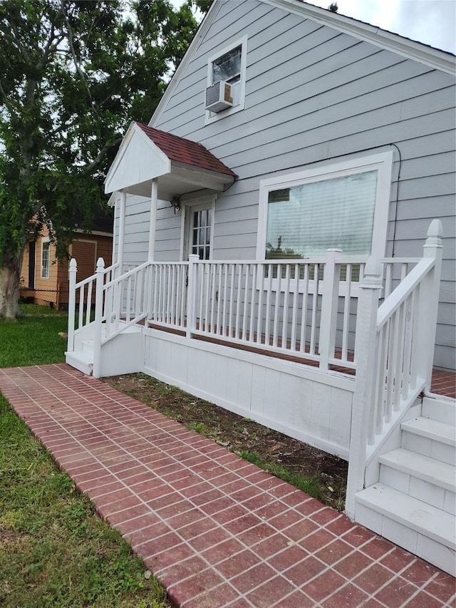 view of front of home featuring cooling unit