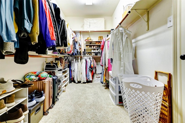 spacious closet with carpet floors
