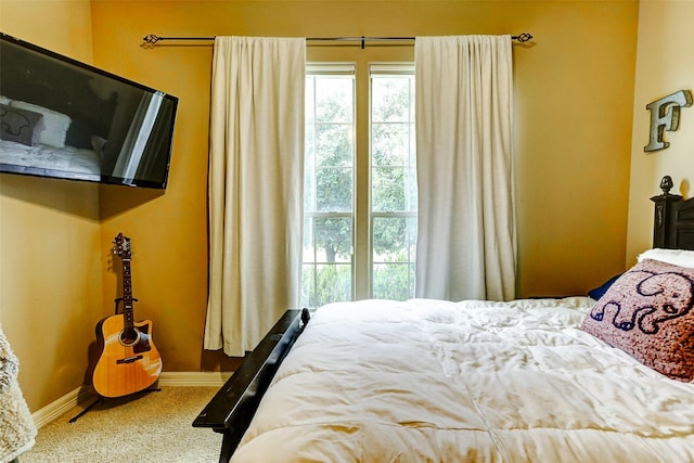 bedroom featuring baseboards and carpet flooring