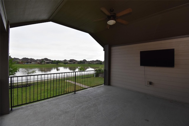 19019 Kimber Creek Ln, Cypress, TX 77429 - view of patio / terrace with a ceiling fan, a balcony, and a residential view