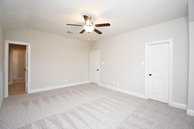 19019 Kimber Creek Ln, Cypress, TX 77429 - unfurnished bedroom with light carpet, vaulted ceiling, baseboards, and ceiling fan