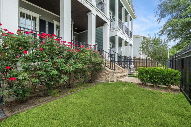 view of yard with fence