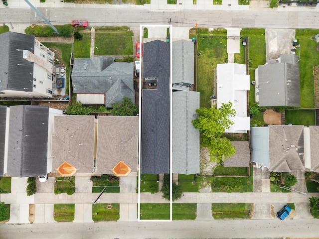 drone / aerial view with a residential view