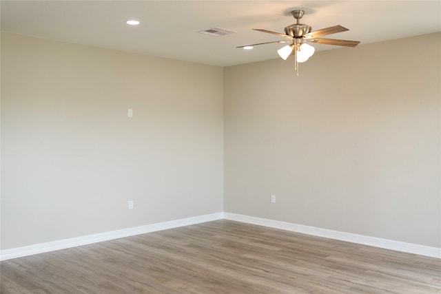 528 Thunder Rd, Surfside Beach, TX 77541 - empty room with light wood finished floors, recessed lighting, and ceiling fan