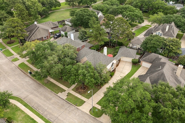aerial view with a residential view