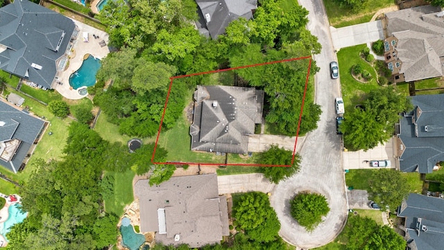 drone / aerial view featuring a residential view