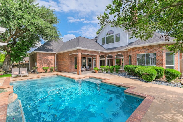 3210 Oakmont Dr, Sugar Land, TX 77479 - outdoor pool featuring a patio area and fence