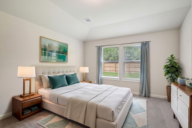 5030 Magnolia Springs Dr, Pearland, TX 77584 - bedroom featuring light colored carpet, baseboards, and vaulted ceiling