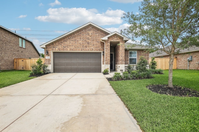 5030 Magnolia Springs Dr, Pearland, TX 77584 - single story home featuring brick siding, an attached garage, concrete driveway, and stone siding