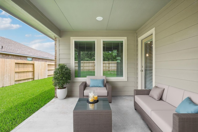 5030 Magnolia Springs Dr, Pearland, TX 77584 - view of patio with outdoor lounge area and fence